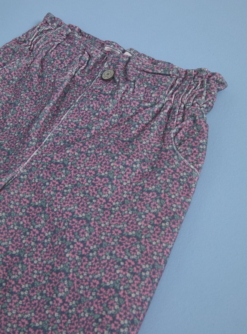 Pantalón Cotelé Estampado Flores-2