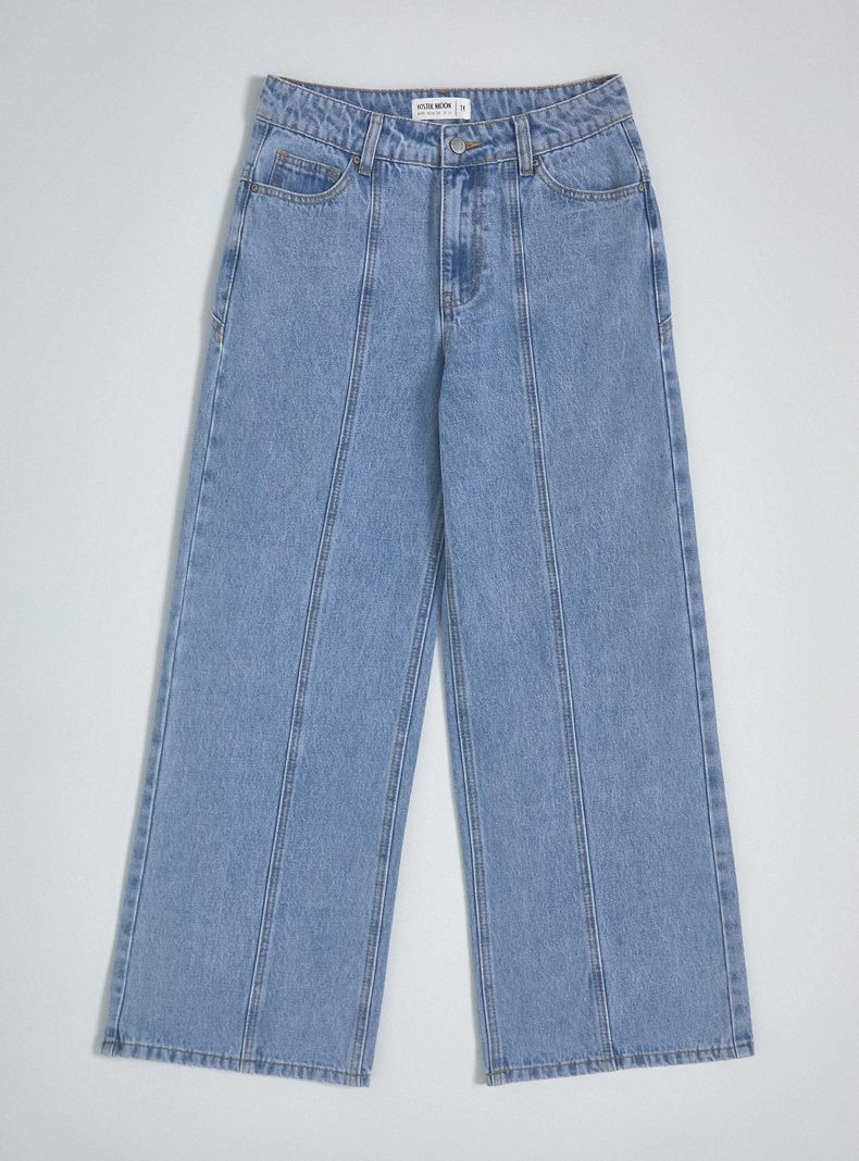 Jeans Wide Leg con Estrellas Atrás-2