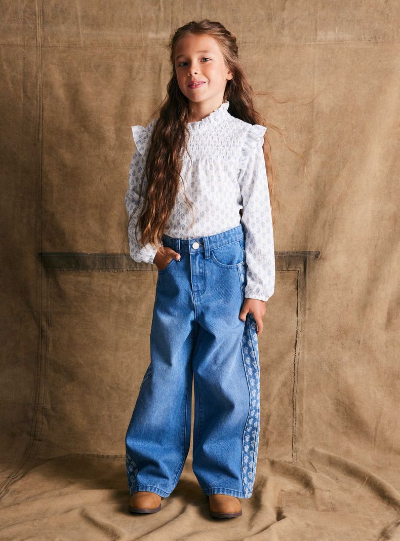 Jeans Panel con Estampado-0