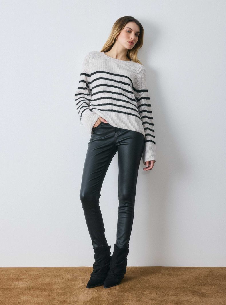 Sweater Listado con Hilo Metalizado-4
