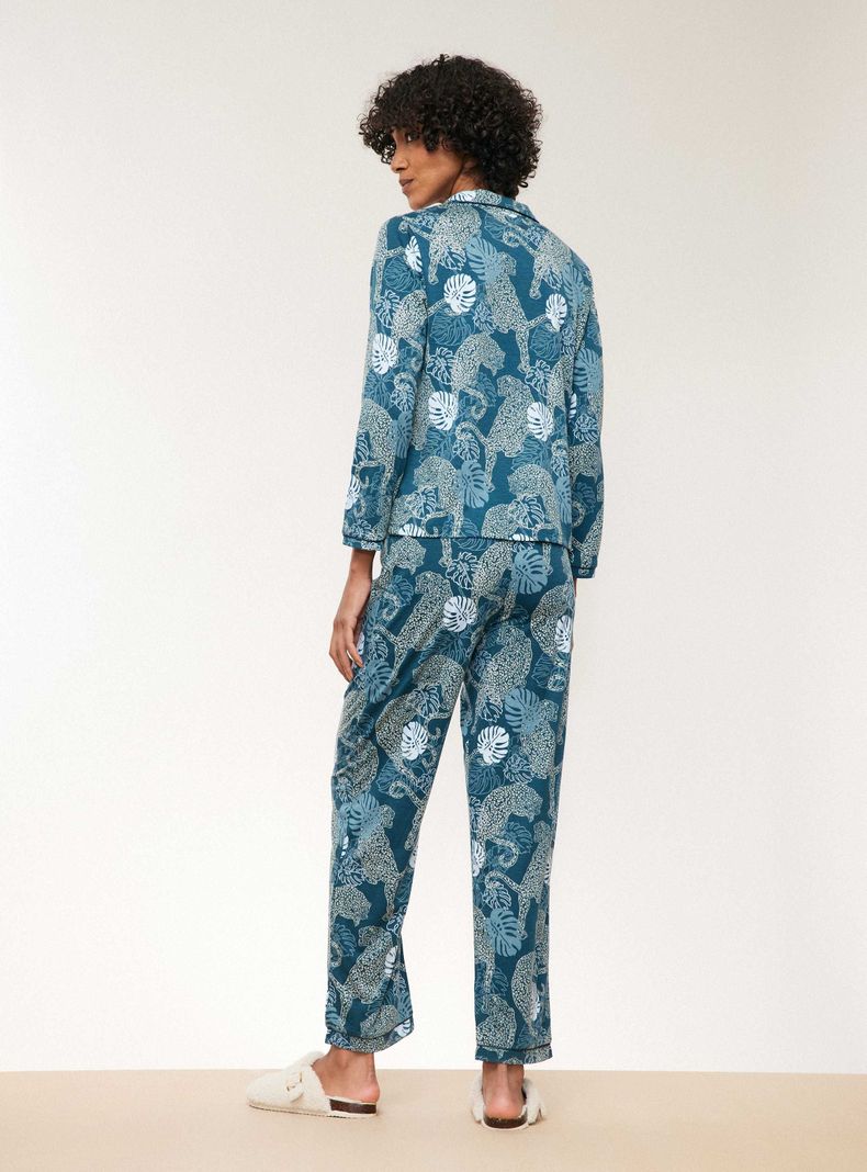 Pijama Camisero Full Print Tacto Peach-5