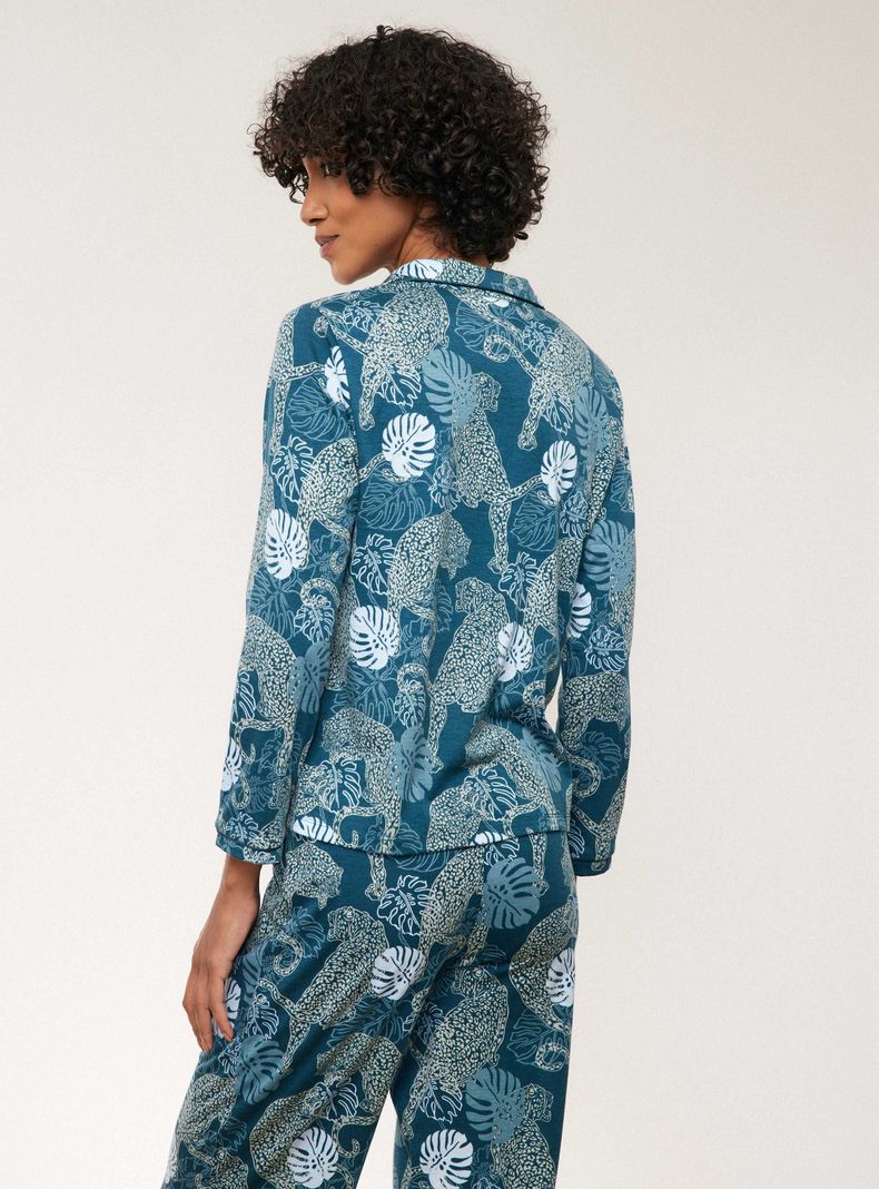 Pijama Camisero Full Print Tacto Peach-1