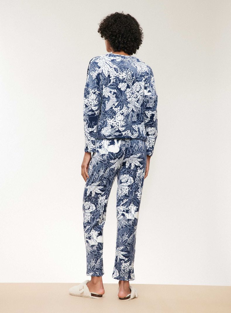 Pijama Cuello Redondo Tela Peach Full Print-5