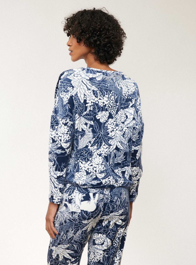 Pijama Cuello Redondo Tela Peach Full Print-1