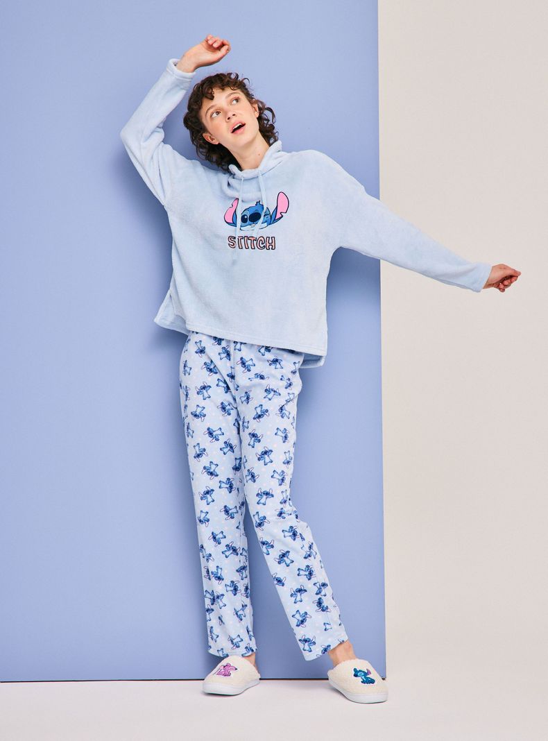 Pijama Cuello Alto Polar Bordado Disney Stitch-4