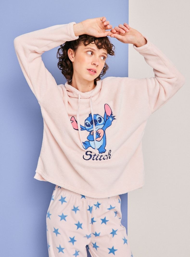 Pijama Cuello Alto Bordado Disney Stitch de Polar-0