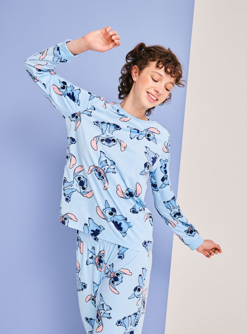Pijama Velour Full Print Disney Stitch-0