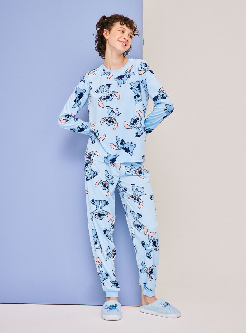 Pijama Velour Full Print Disney Stitch-4