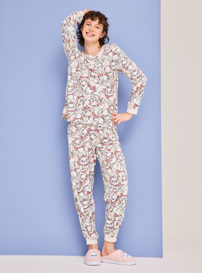 Pijama Velour Full Print Disney Marie-4