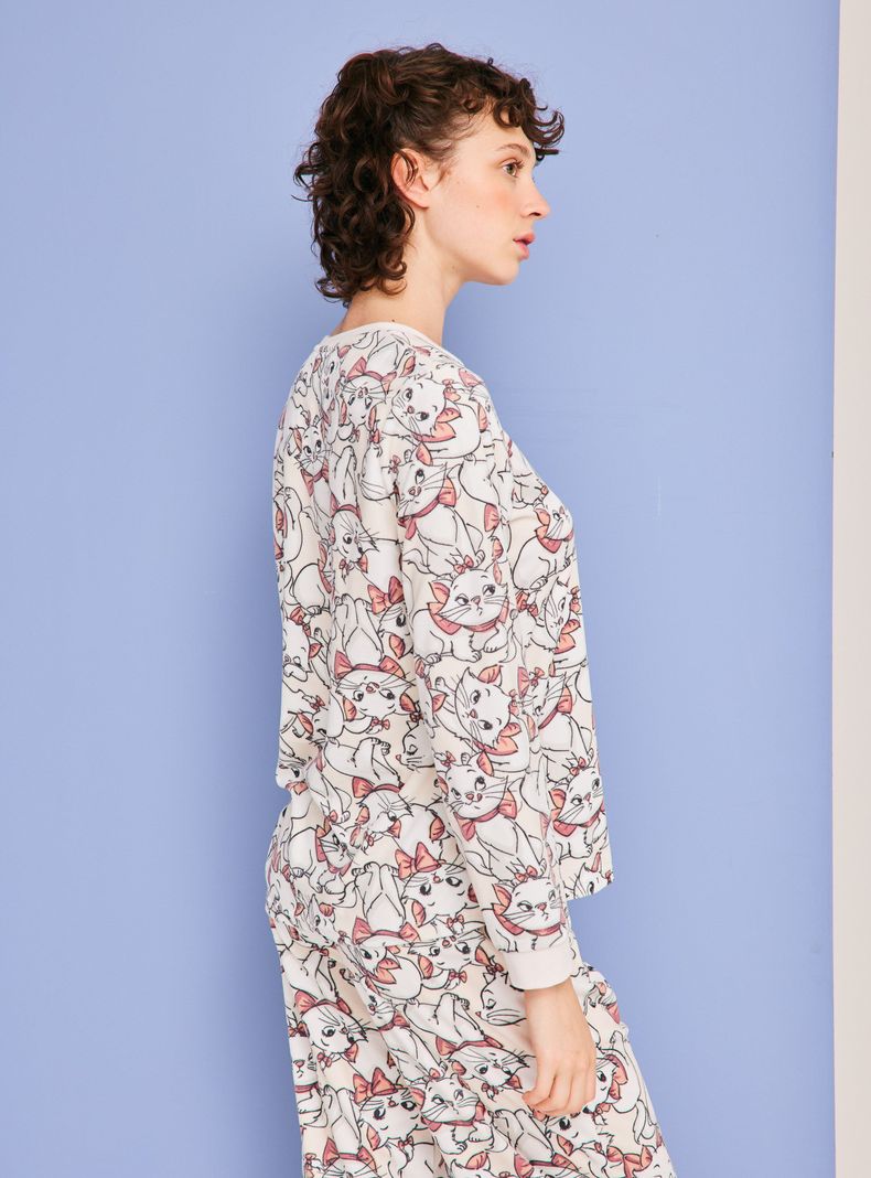 Pijama Velour Full Print Disney Marie-1