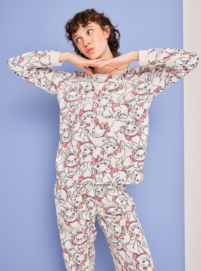 Pijama Velour Full Print Disney Marie-0
