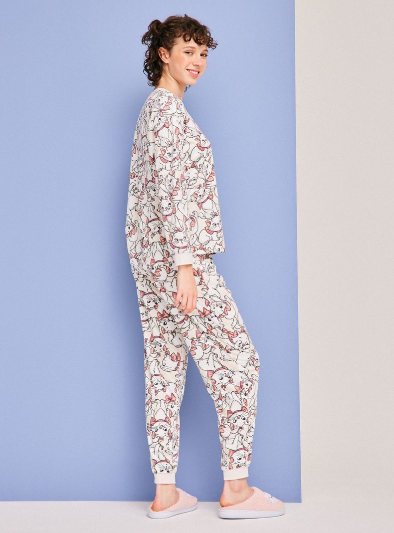 Pijama Velour Full Print Disney Marie-5