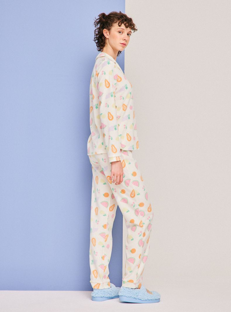 Pijama Camisero Full Print Polar-5