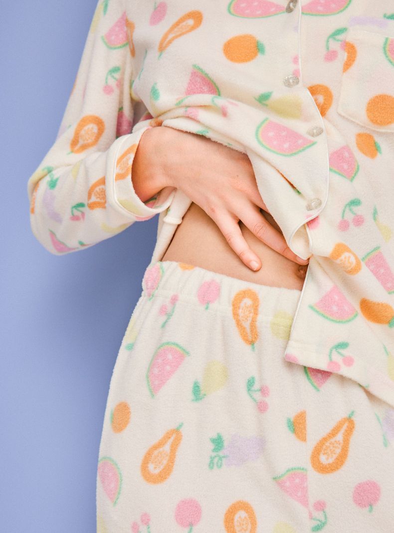 Pijama Camisero Full Print Polar-3
