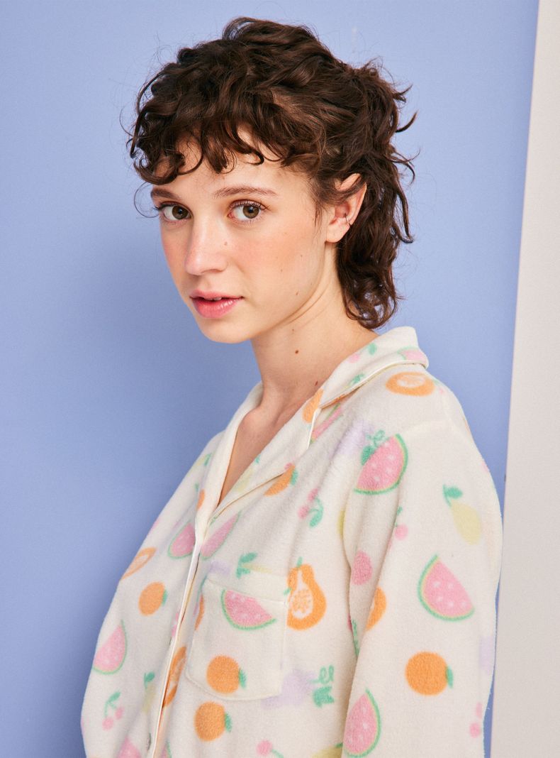 Pijama Camisero Full Print Polar-2