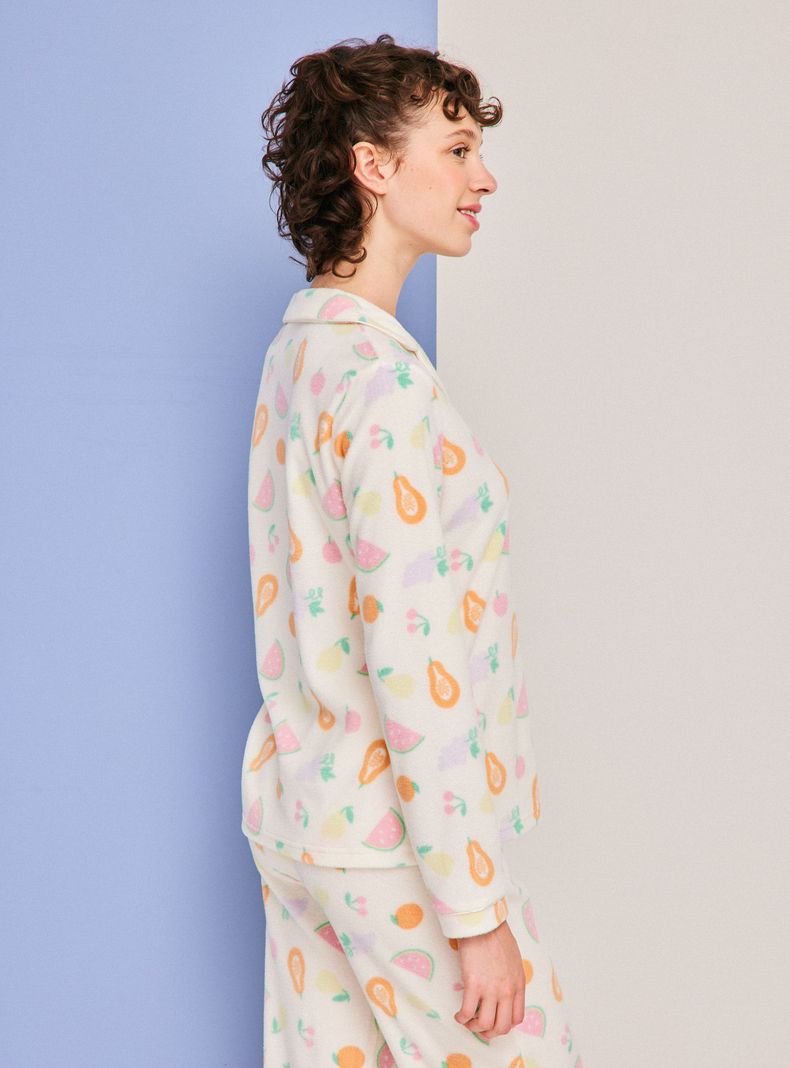 Pijama Camisero Full Print Polar-1