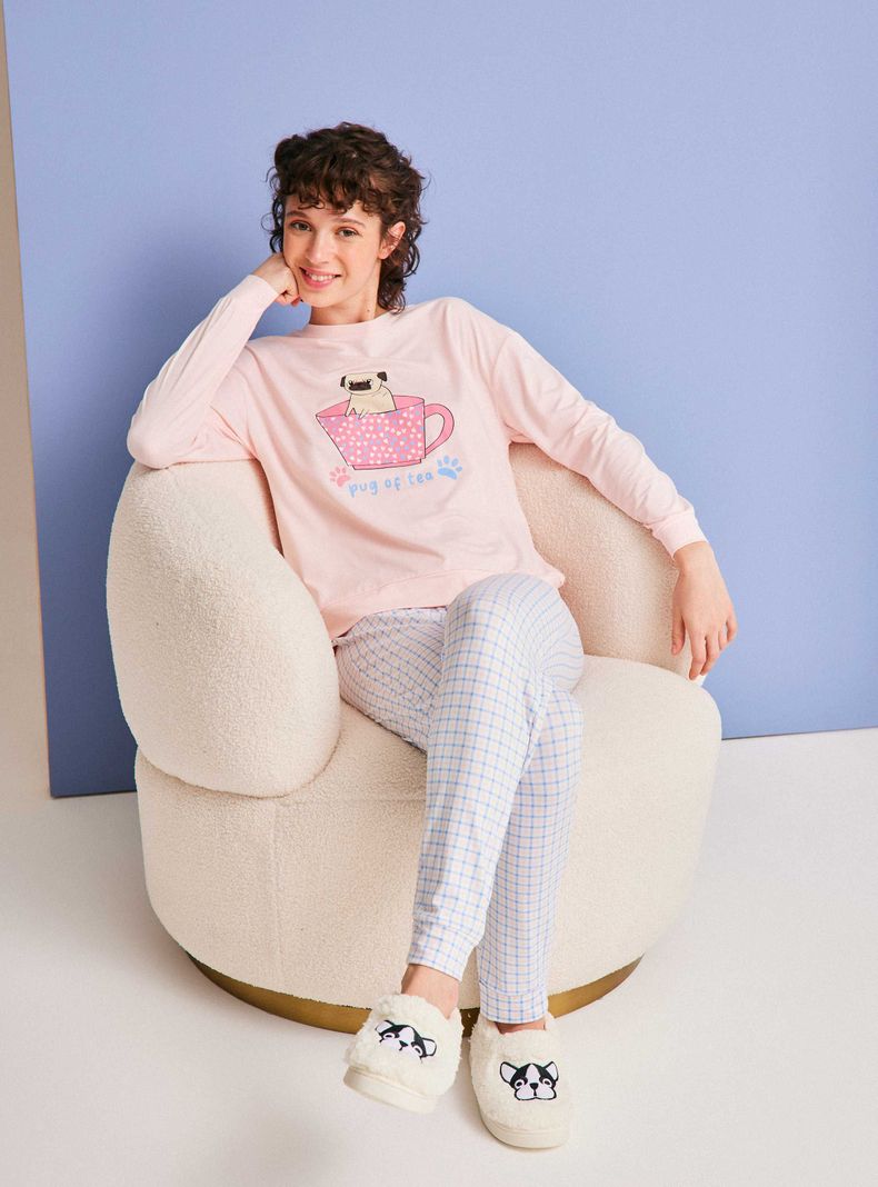 Polera Pijama Manga Larga Print Central Ármalo-4