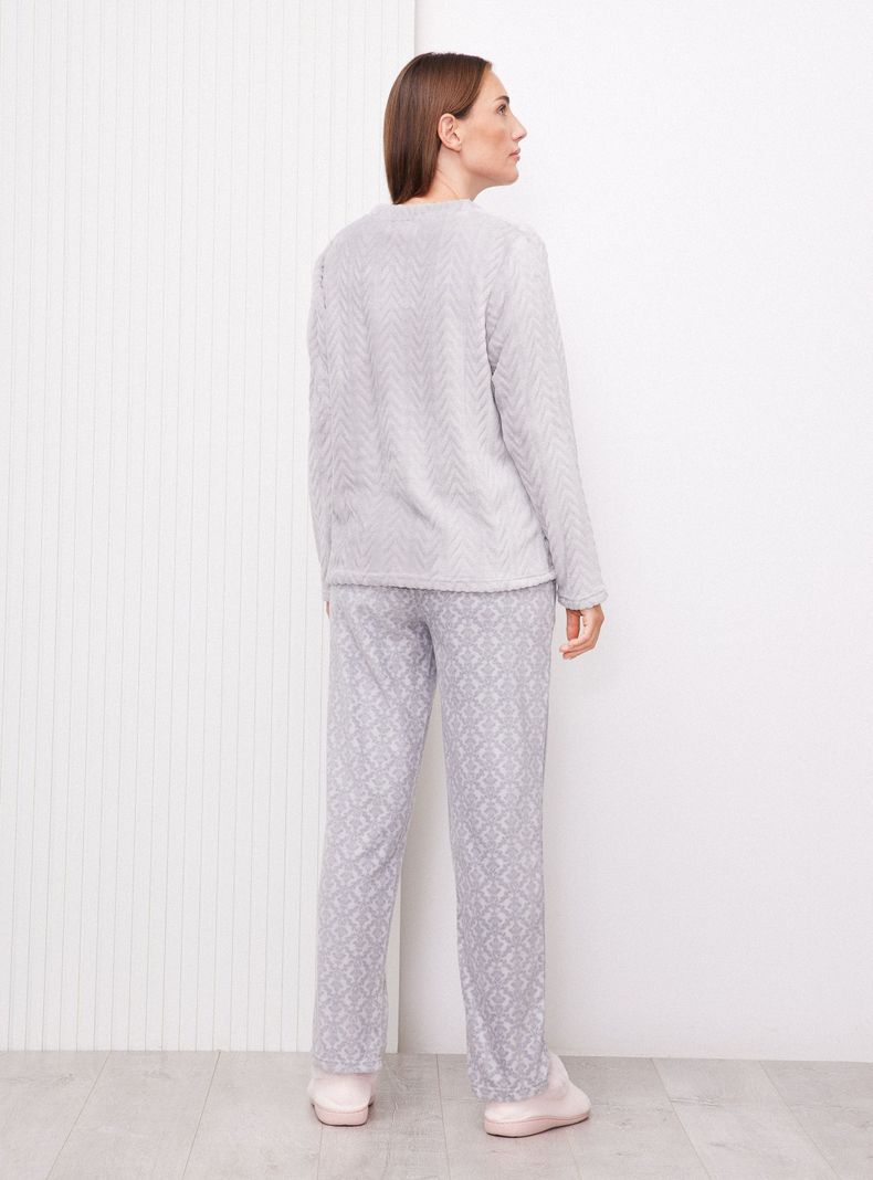 Pijama Polar Textura Pantalón Full Print-5