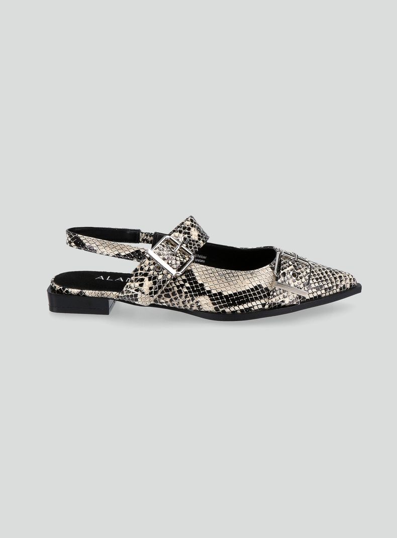 Ballerina Flat con Hebillas Metálicas Mujer-1