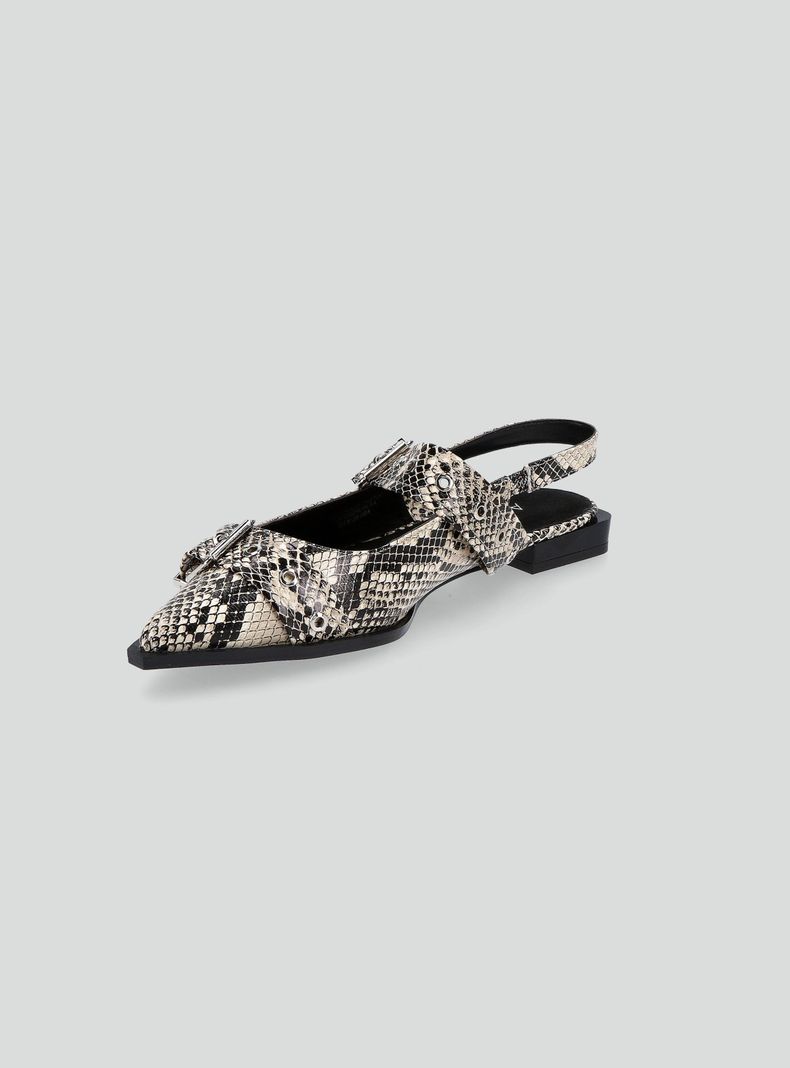 Ballerina Flat con Hebillas Metálicas Mujer-2