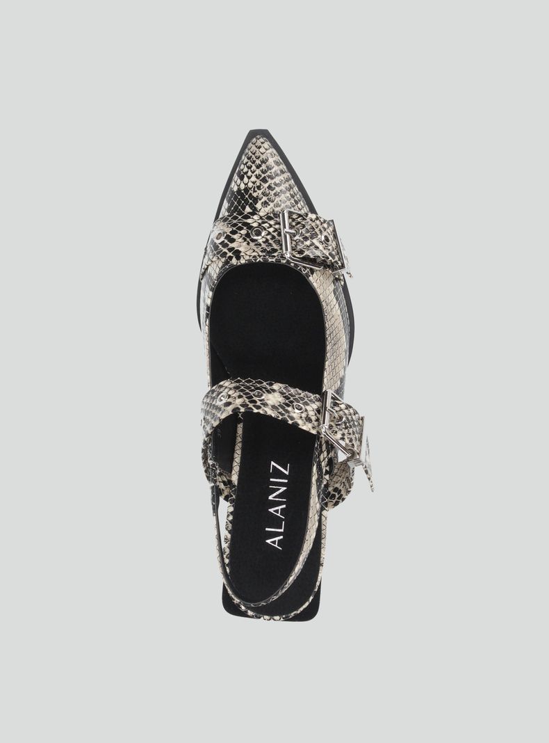 Ballerina Flat con Hebillas Metálicas Mujer-3