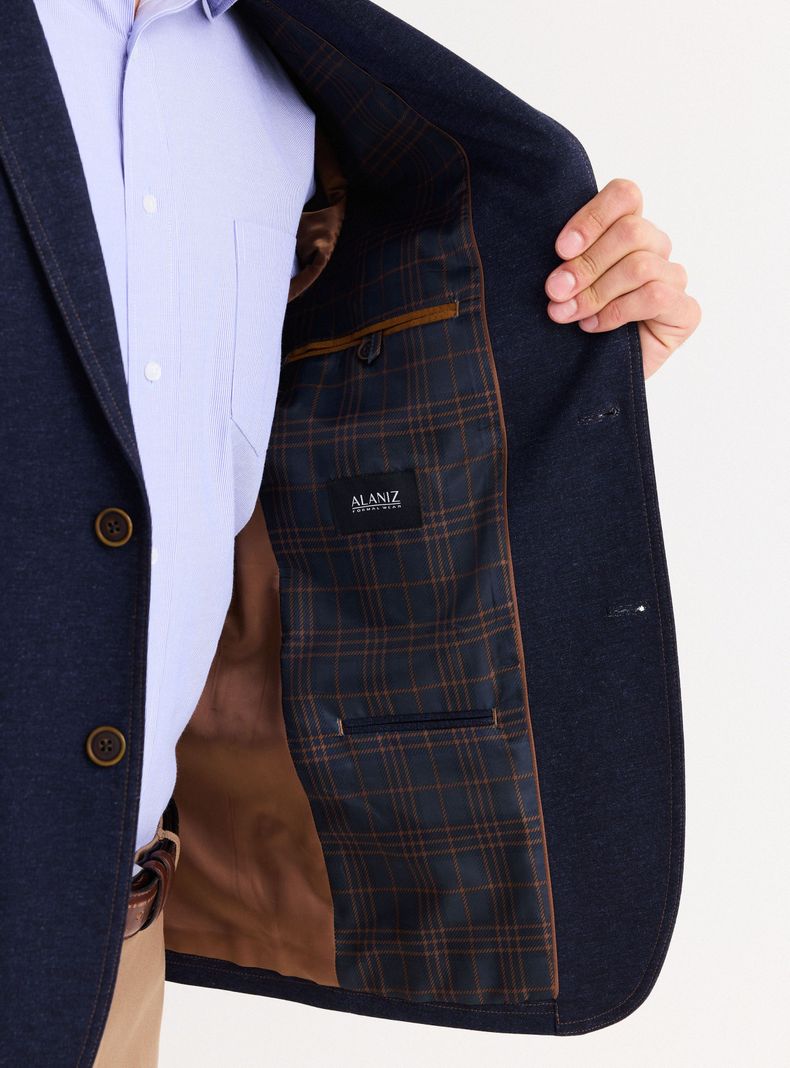 Vestón Recto Slim Fit Tipo Mezclilla-3