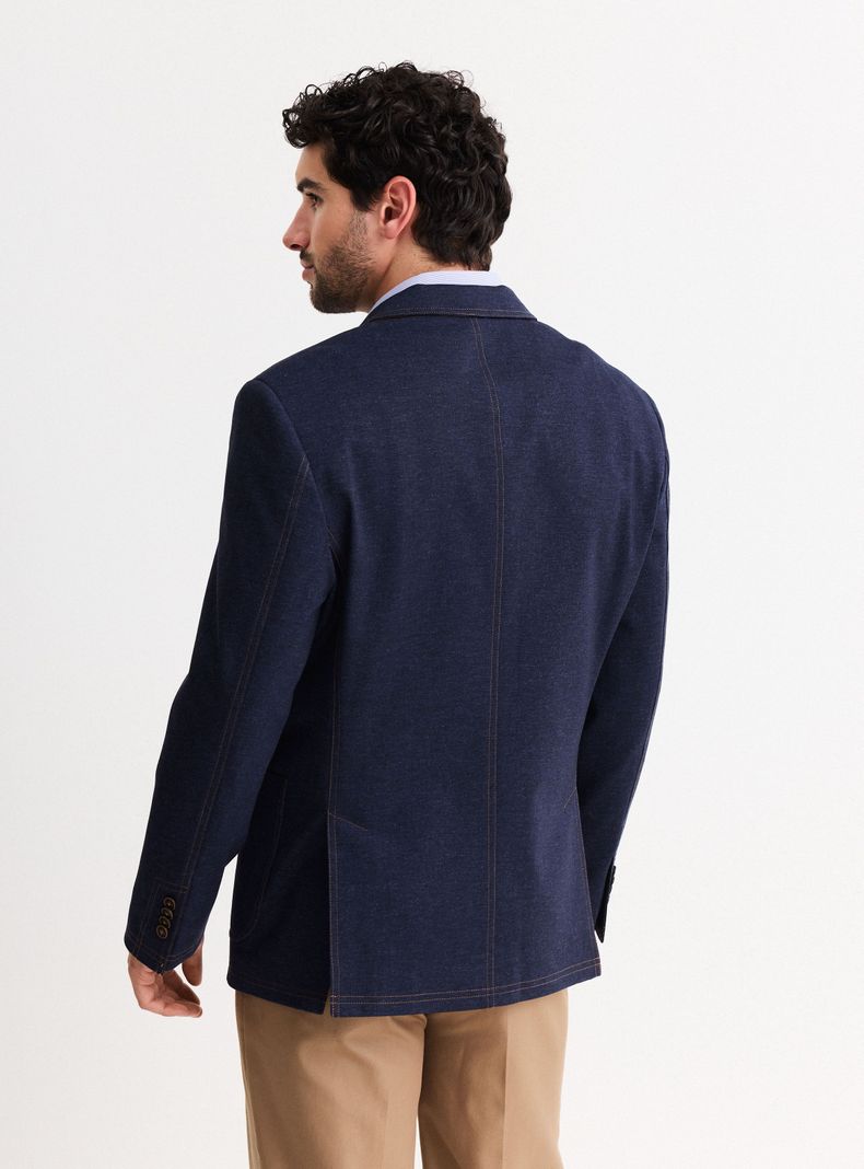 Vestón Recto Slim Fit Tipo Mezclilla-1
