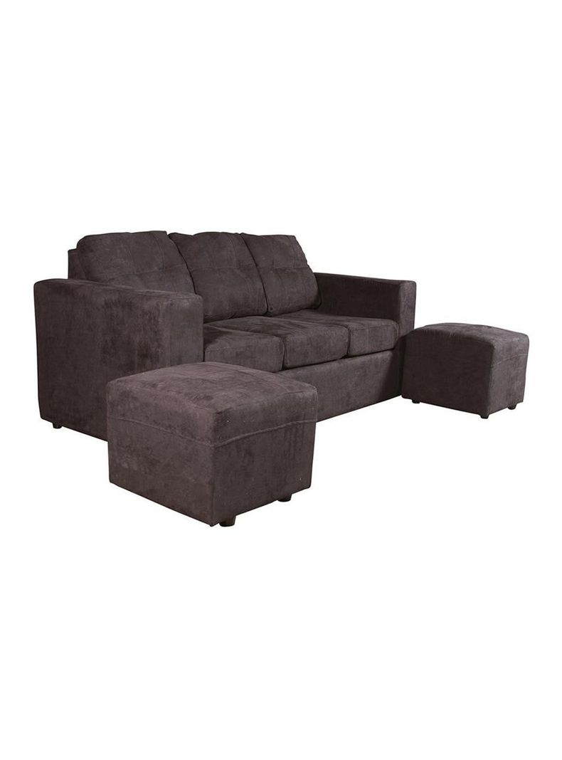 Sofá Nize 3 Cuerpos Felpa + 2 Poufs-2