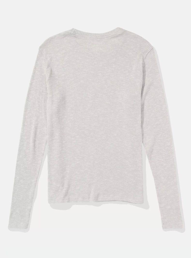 Polera Ae Manga Larga de Felpa con Cuello Redondo-3
