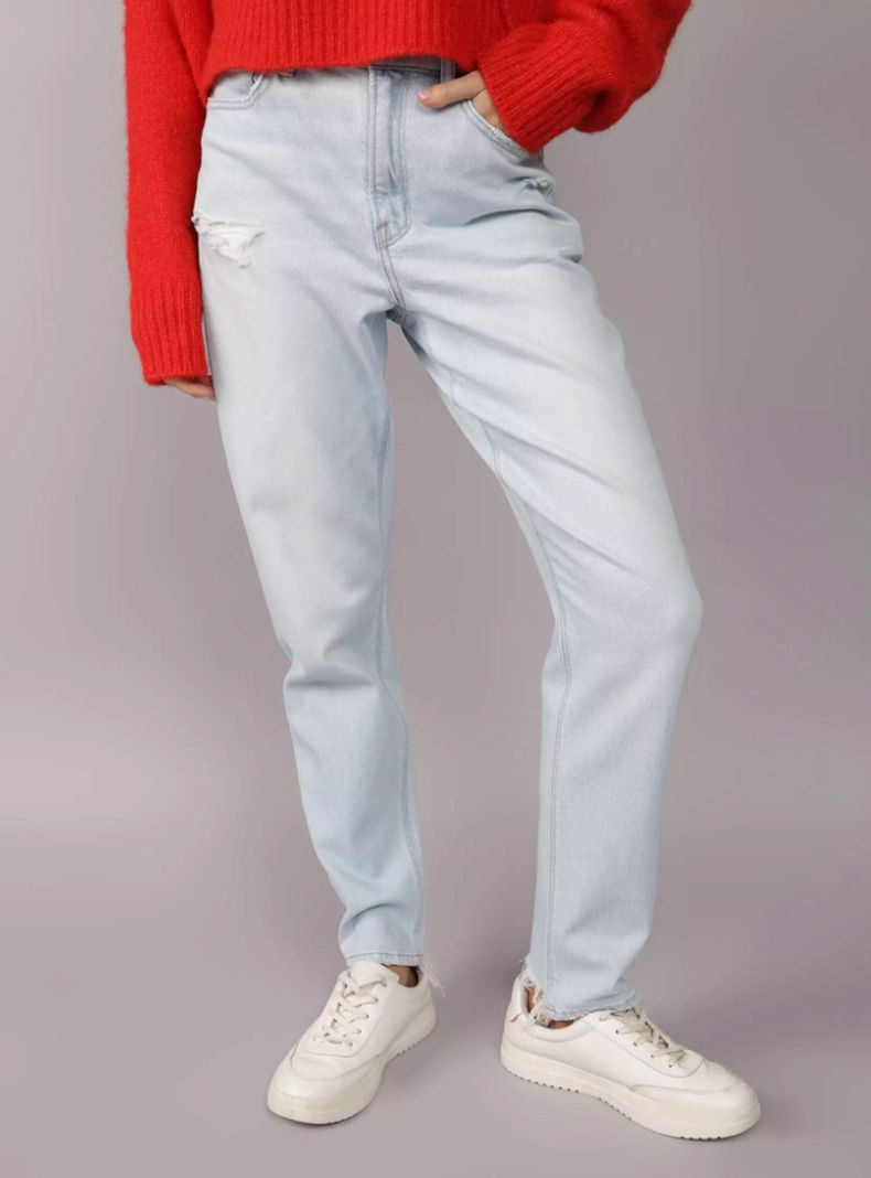 Jeans Ae Stretch Mom Rasgados-0