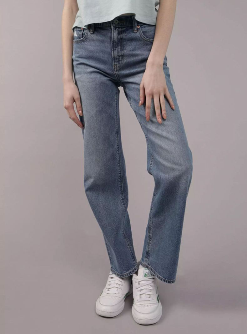 Jeans Ae Stovepipe Stretch Tiro Alto-0