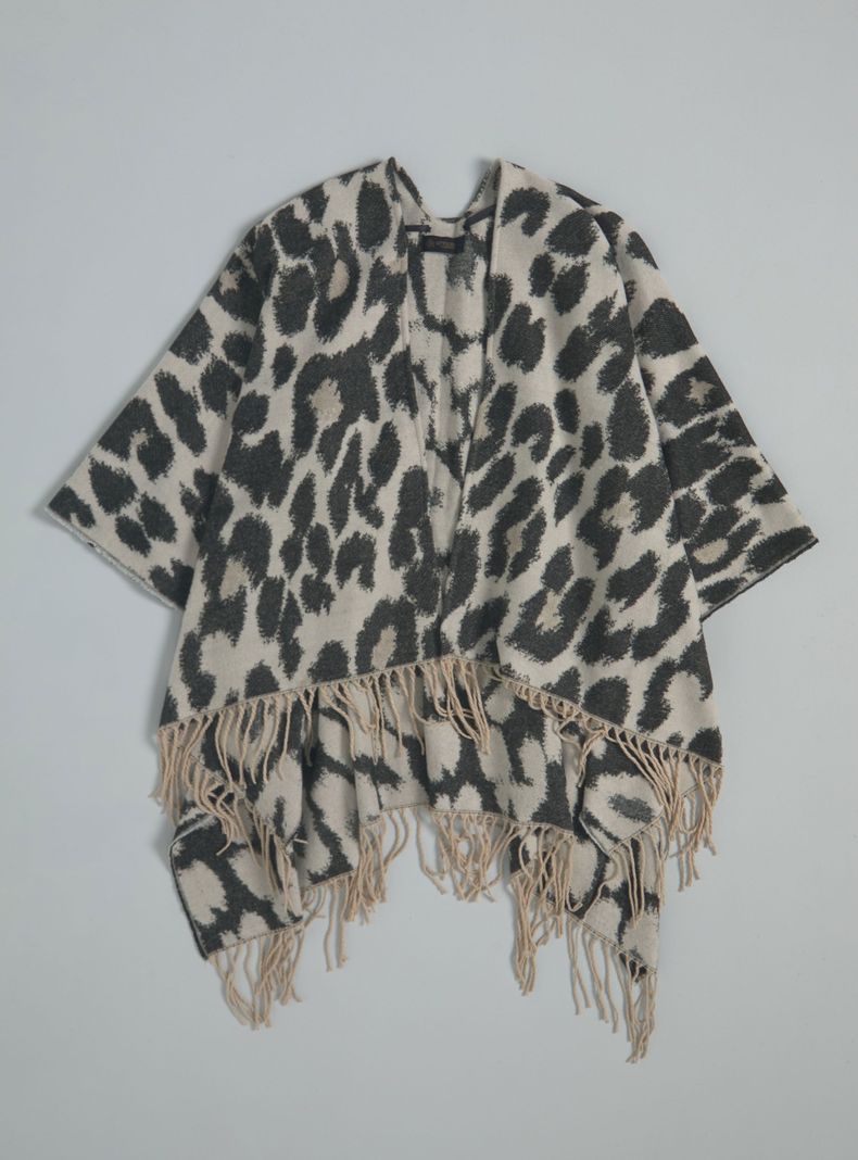 Chal Ruana Flecos Animal Print-4