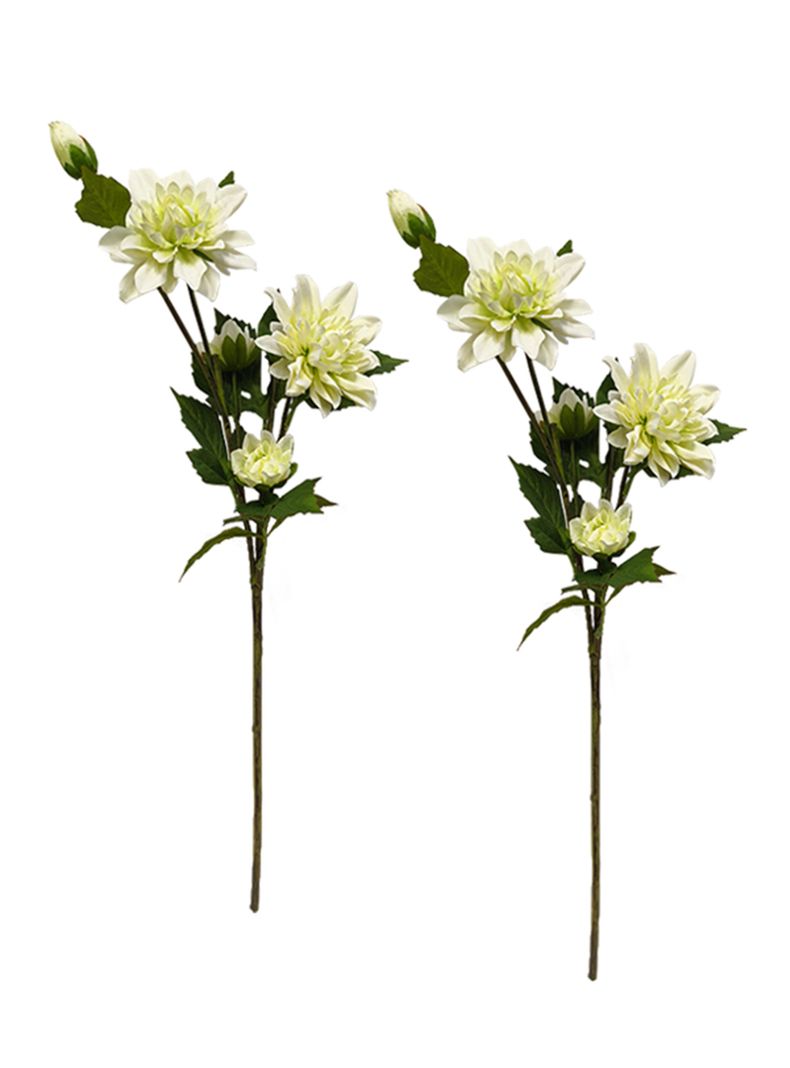 Flor Dalia Blanco 2 Piezas-0