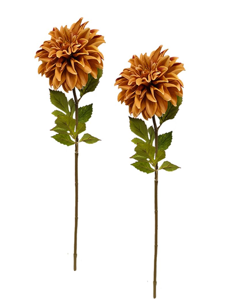 Flor Dalia Naranjo 2 Piezas-0