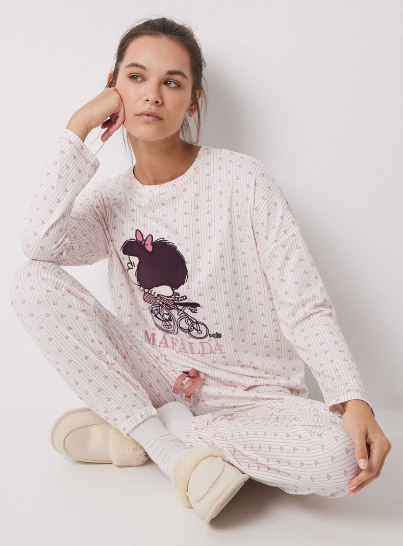 Pijama Largo Estampado Mafalda-2