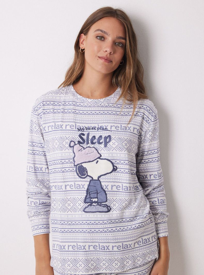 Pijama Largo Súper Soft Snoopy-2
