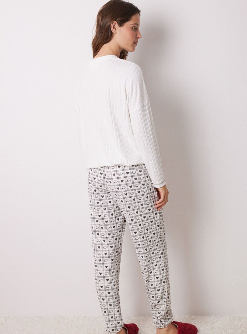 Pijama Largo Súper Soft Snoopy Marfil-1