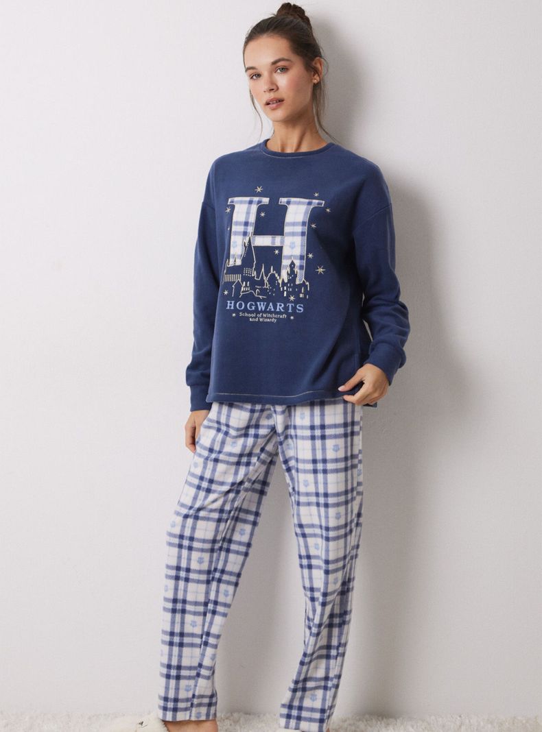 Pijama Polar Cuadros Harry Potter-0