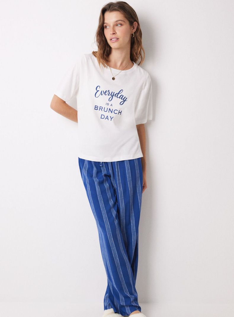 Polera Manga Corta Algodón Marfil-3