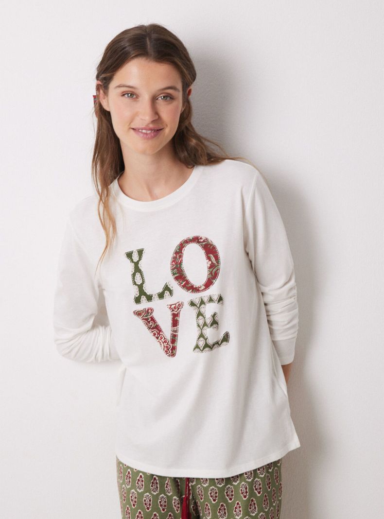 Polera Manga Larga Algodón Love-0