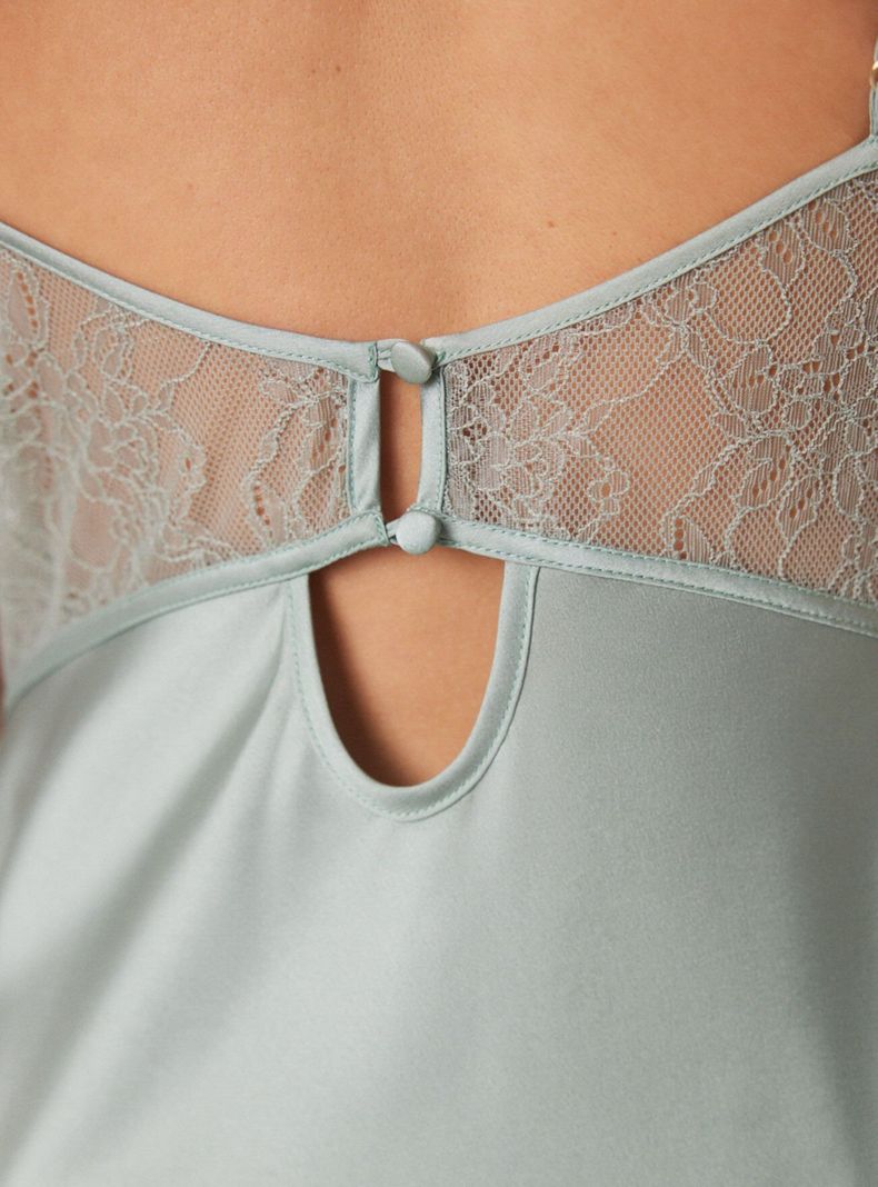 Camisón Midi Satén y Encaje-4