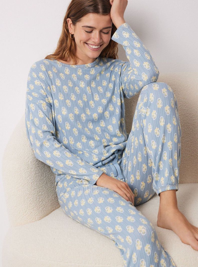 Pijama Largo Canalé Soft Touch Flores-5