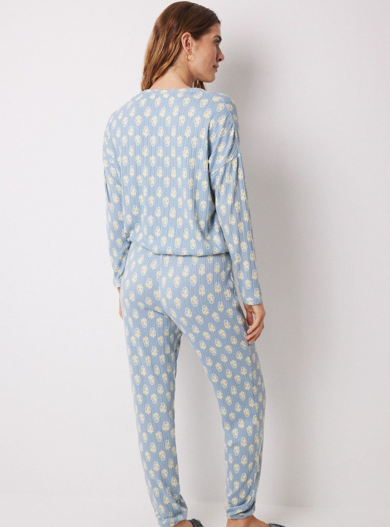 Pijama Largo Canalé Soft Touch Flores-1