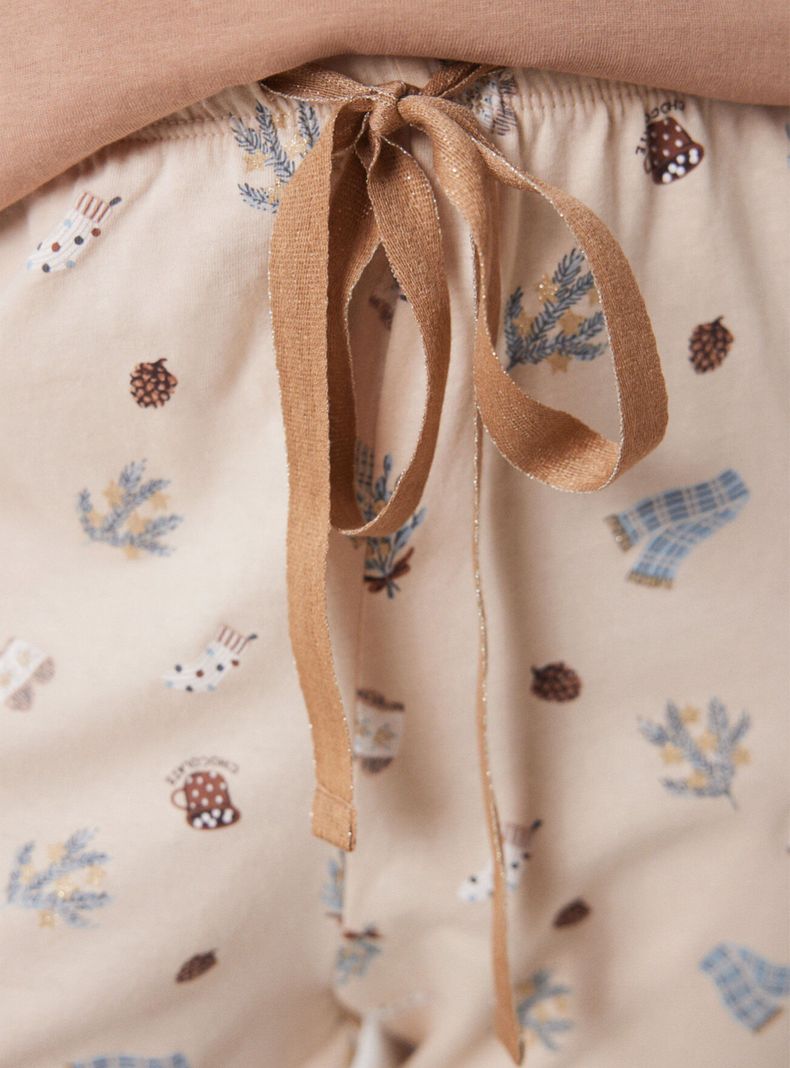 Pijama Largo Algodón Print Motivos Navideños-3