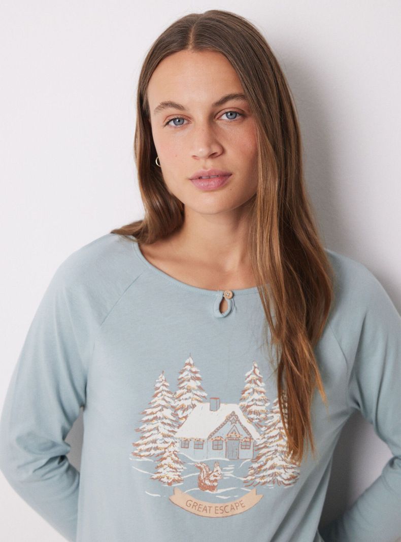 Pijama Largo Algodón Cuadros Navideños-3