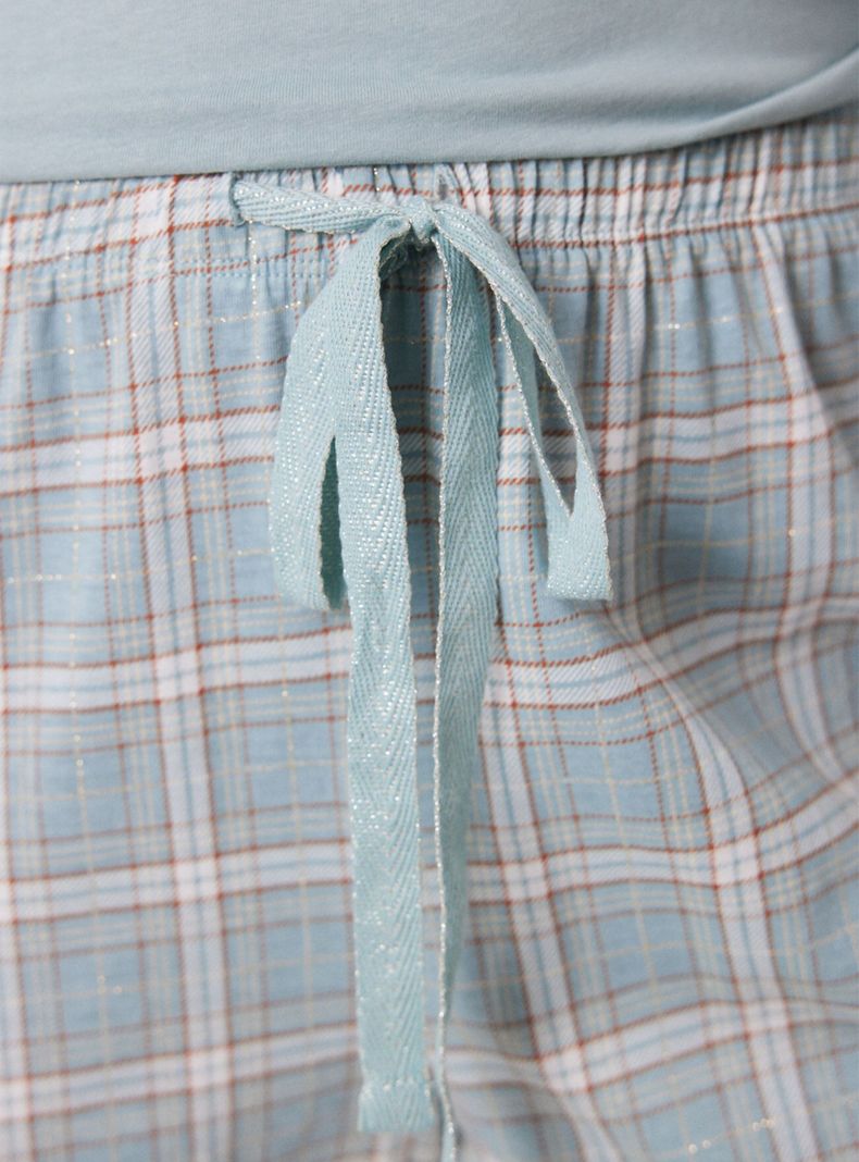 Pijama Largo Algodón Cuadros Navideños-4