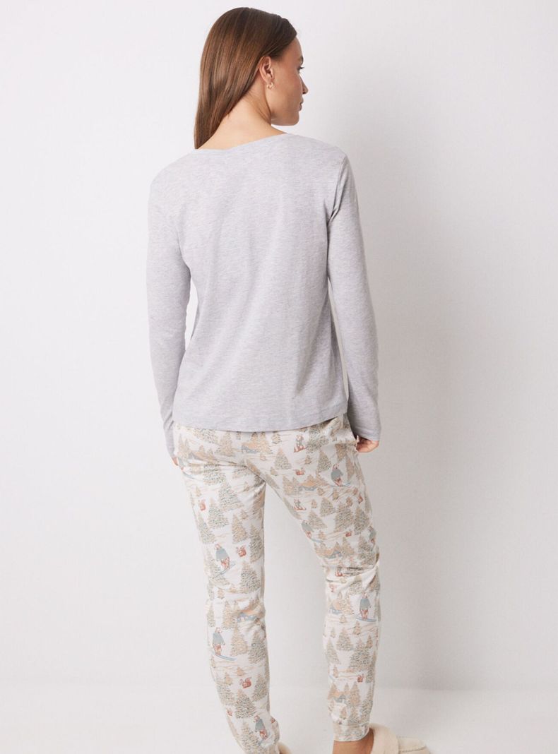 Pijama Largo Algodón Motivos Navideños-1