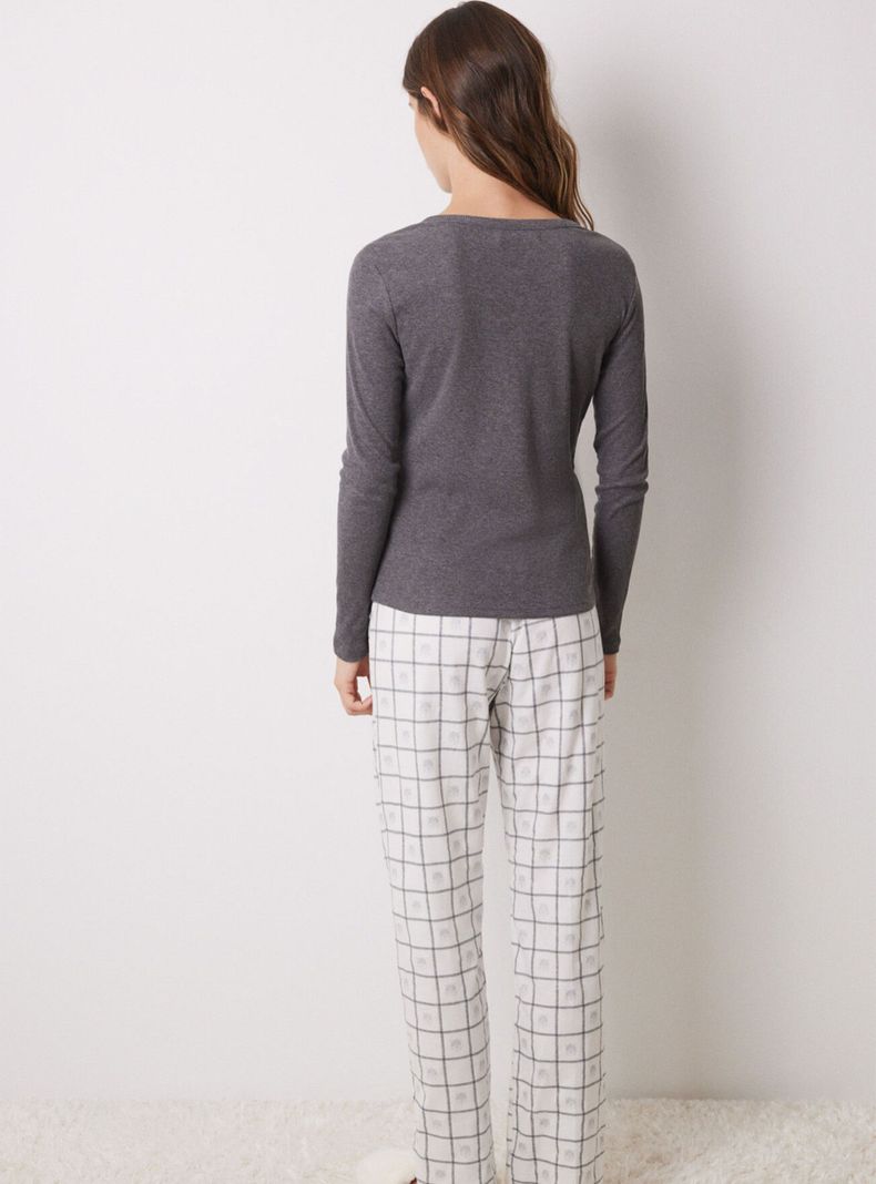 Pijama Largo Cuadros Lurex-1