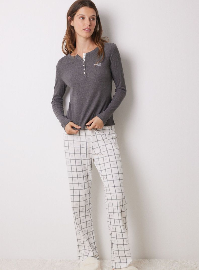 Pijama Largo Cuadros Lurex-0