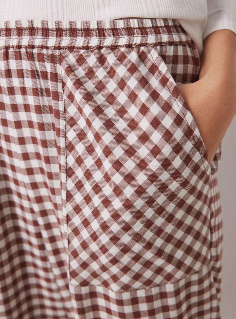 Pantalón Largo Skinny Estampado Vichy-2